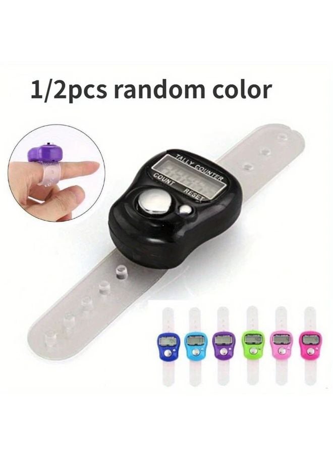 قطعتان عداد أزرار يدوي عشوائي اللون عداد إلكتروني خاتم الإصبع - Image 3