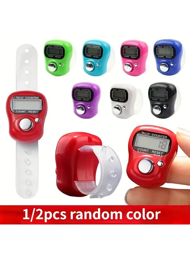 قطعتان عداد أزرار يدوي عشوائي اللون عداد إلكتروني خاتم الإصبع - Image 2