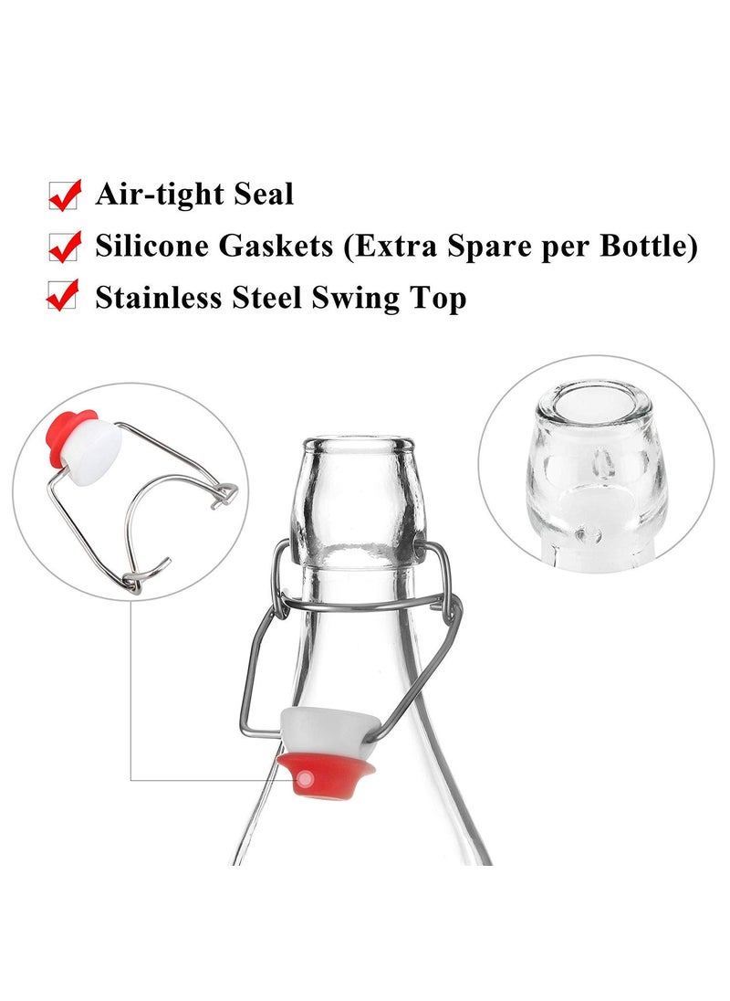 Mockery 250ML Swing Top Square Bottles with Leak Proof Easy Caps Glass Beer Bottles Flip Top Brewing Bottles For Kombucha Kefir Vanilla Extract Beer Set of 10