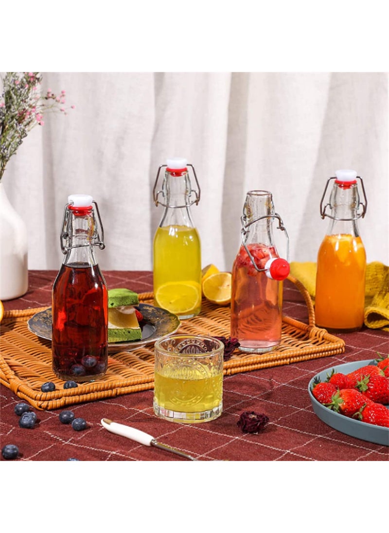 Mockery 250ML Swing Top Square Bottles with Leak Proof Easy Caps Glass Beer Bottles Flip Top Brewing Bottles For Kombucha Kefir Vanilla Extract Beer Set of 10