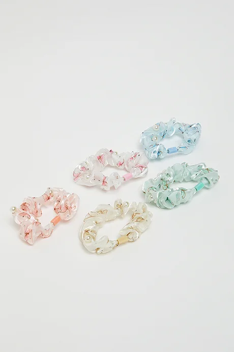 R&b 5 Pack Printed Scrunchies