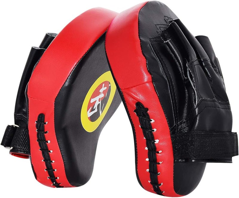 TLBTEK 2PCS Curved Punching Mitts Boxing Pads Hand Target Gloves Training Focus Pads for Kickboxing Muay Thai MMA Martial Art UFC for Kids, Men & Women - Image 1