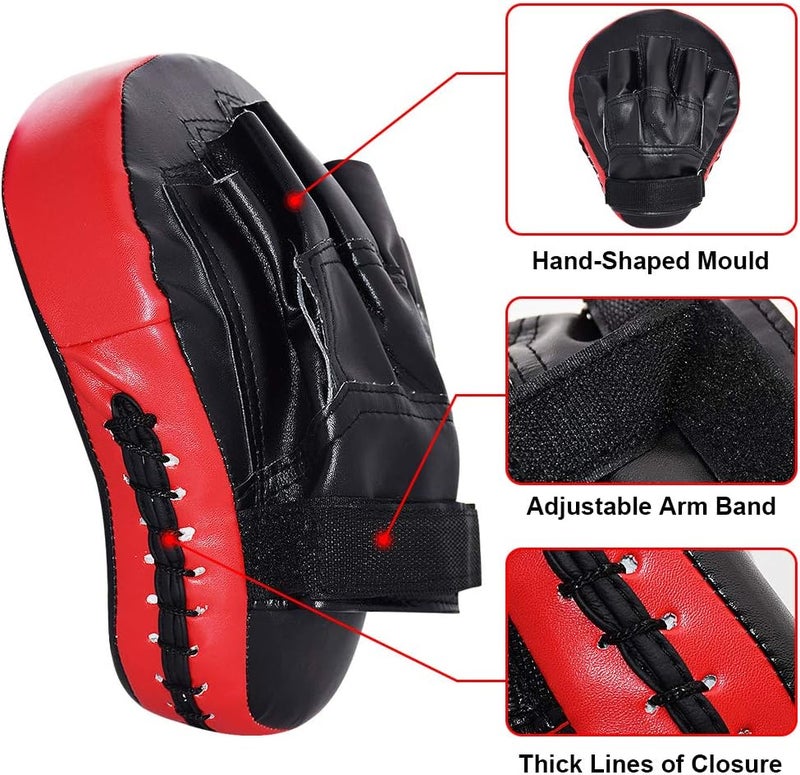 TLBTEK 2PCS Curved Punching Mitts Boxing Pads Hand Target Gloves Training Focus Pads for Kickboxing Muay Thai MMA Martial Art UFC for Kids, Men & Women - Image 4