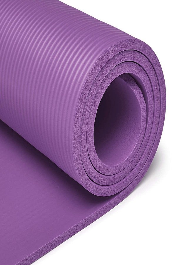 ماسل إكس بي حصيرة يوغا MuscleXP (10 مم) مصنوعة من مادة NBR سميكة للغاية للرجال والنساء، حصائر تمارين رياضية مع حزام حمل للتمارين الرياضية واليوغا واللياقة البدنية والبيلاتس (بنفسجي) - Image 2