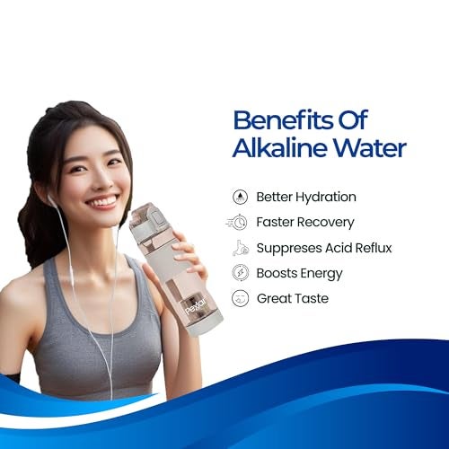 Pexlar Tritan Multi Stage Alkaline Water Filter Bottle | Alkaline Water Generator | Water Bottle with Filter inside | Grey | 650 ml | Multirich Mineral Water - BPA Free - Image 5