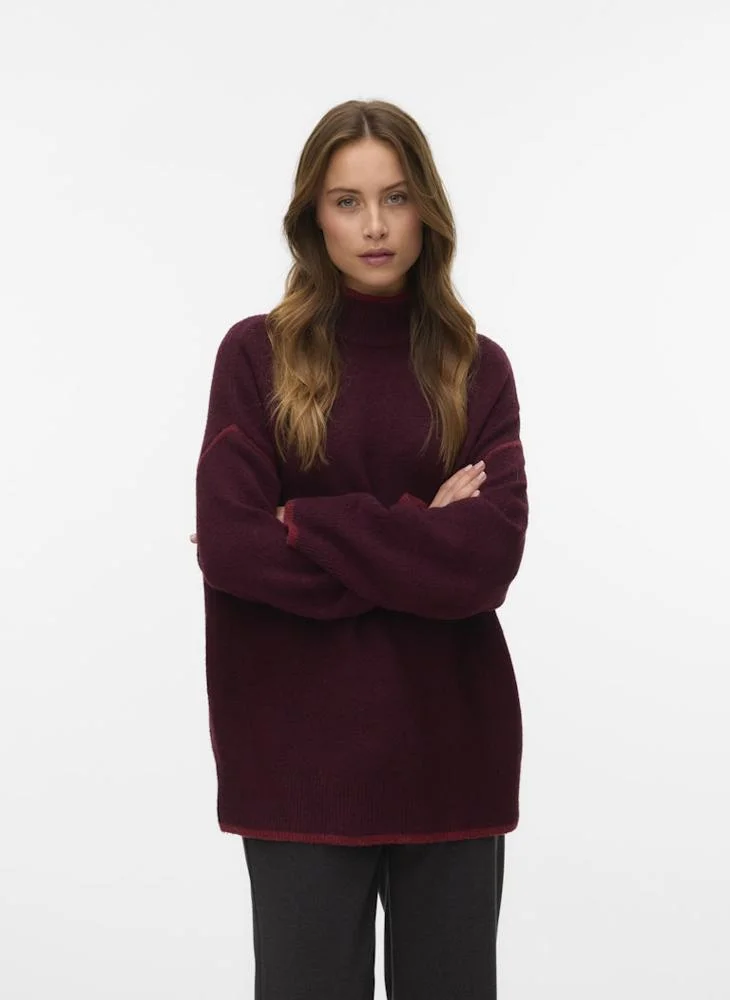 Vmfan Long Sleeve Highneck Pullover Sweaters