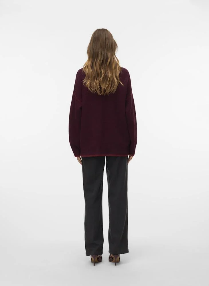 VERO MODA Vmfan Long Sleeve Highneck Pullover Sweaters