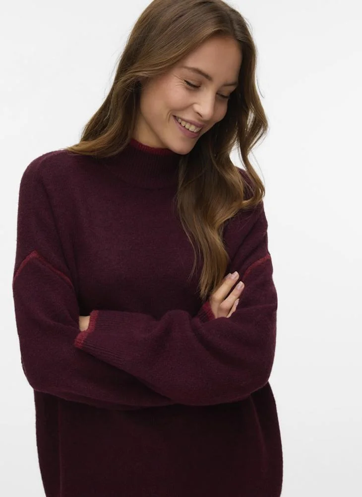 VERO MODA Vmfan Long Sleeve Highneck Pullover Sweaters