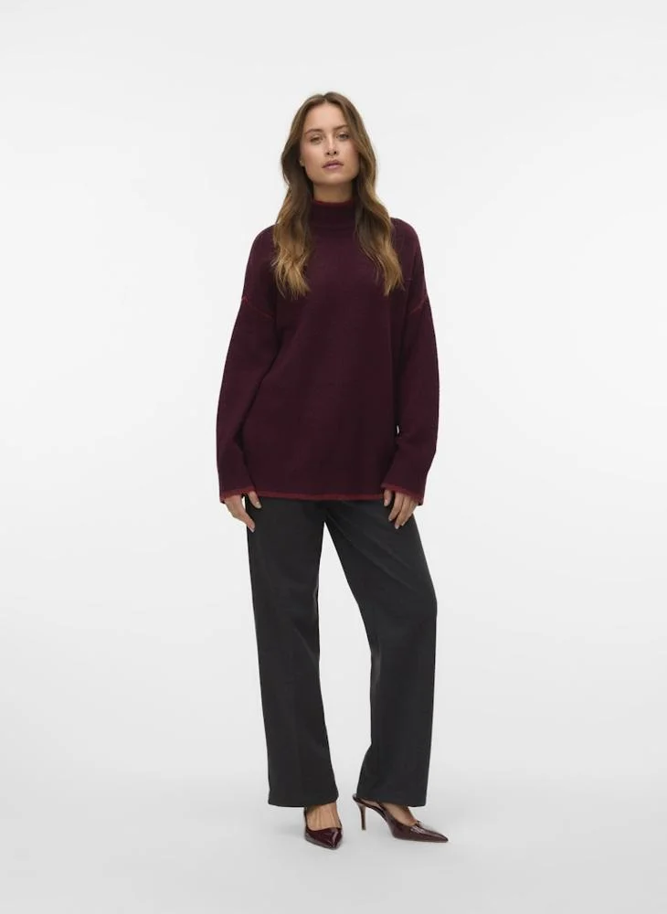 VERO MODA Vmfan Long Sleeve Highneck Pullover Sweaters