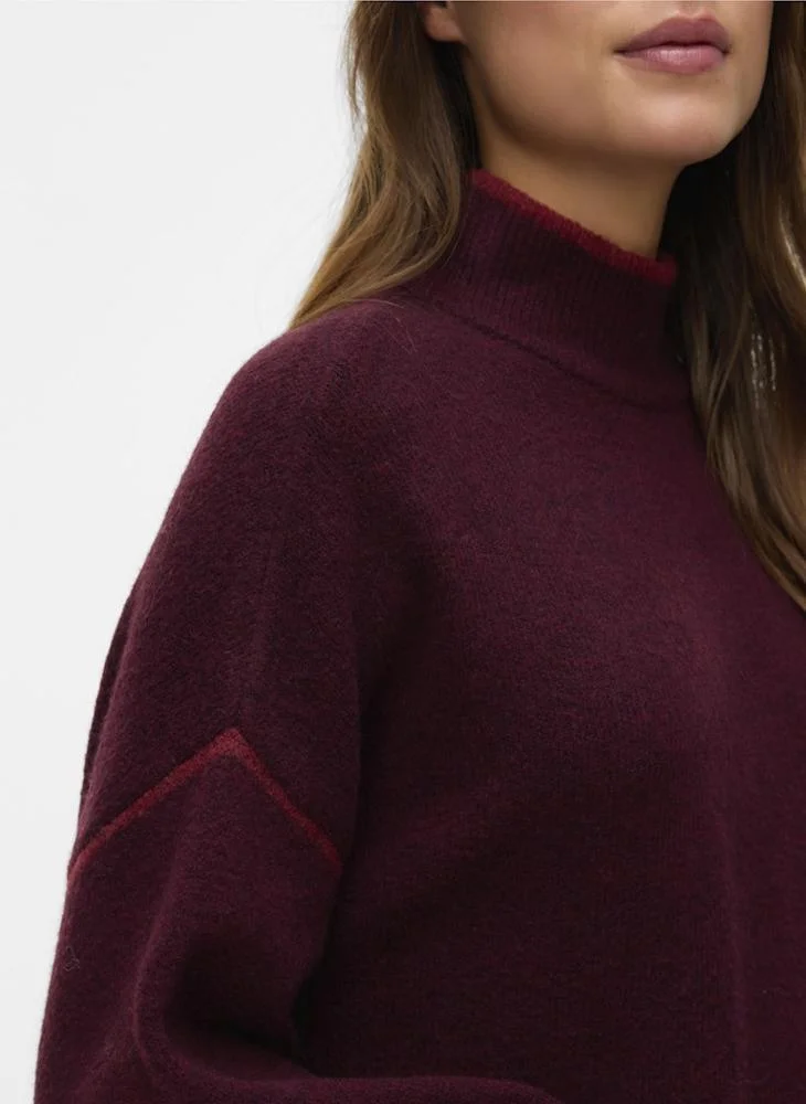 VERO MODA Vmfan Long Sleeve Highneck Pullover Sweaters