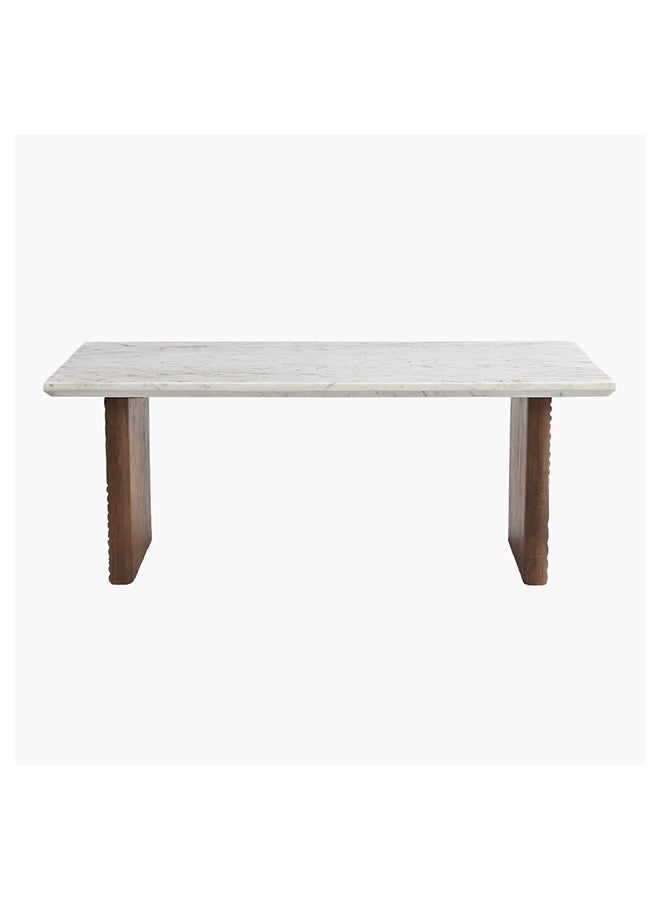 Home Box طاولة طعام رخامية بسطح منقوش تتسع لـ 6 أشخاص - Image 1