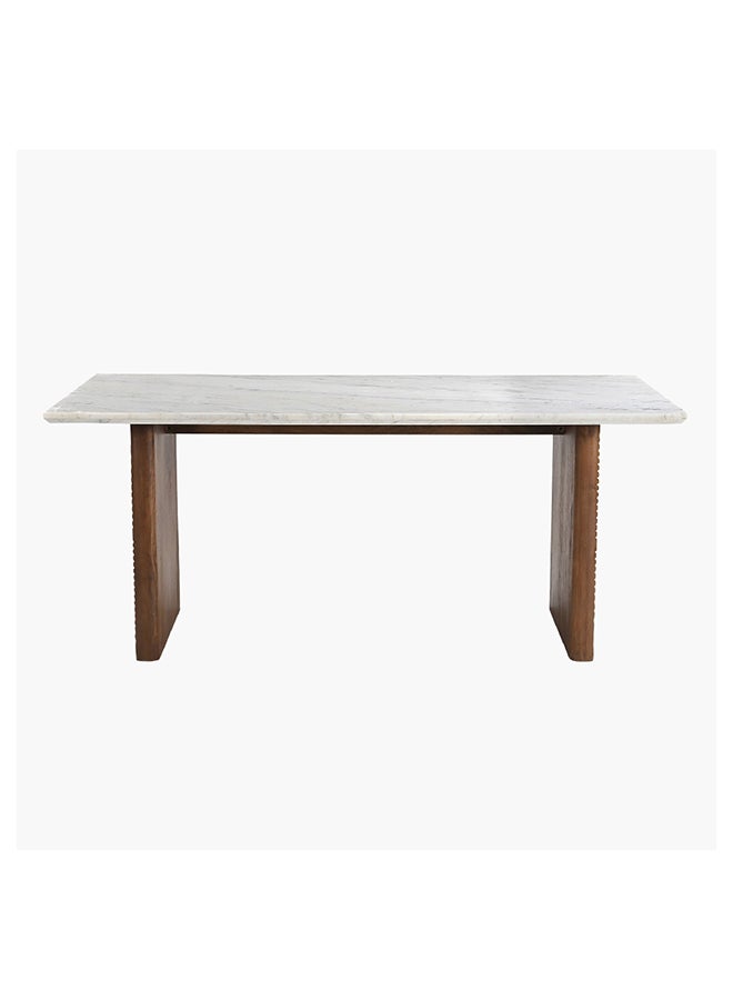 Home Box طاولة طعام رخامية بسطح منقوش تتسع لـ 6 أشخاص - Image 3