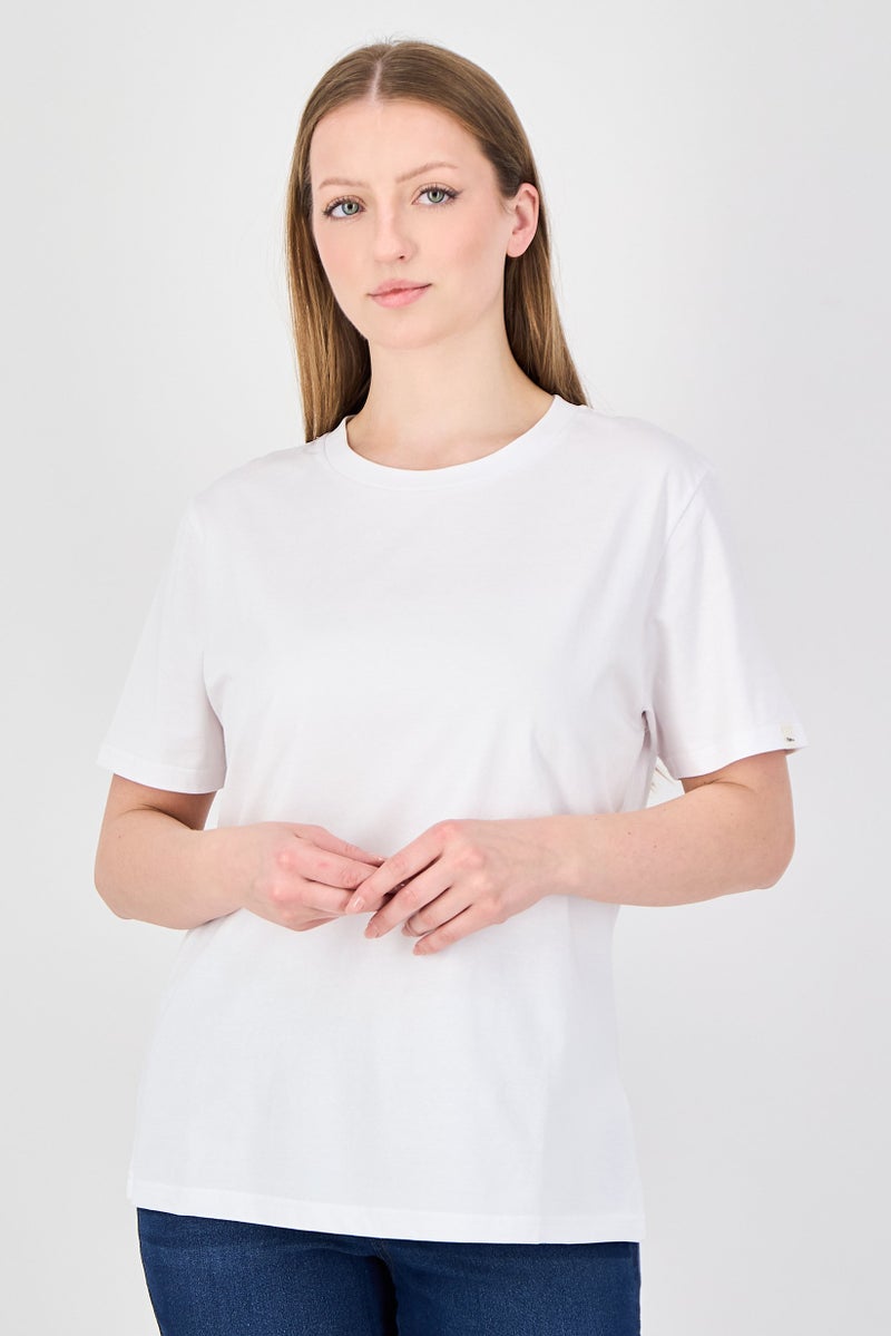 Fudo Comforts By Fudo Women Crew Neck Short Sleeve Plain T-Shirt, White - Image 1