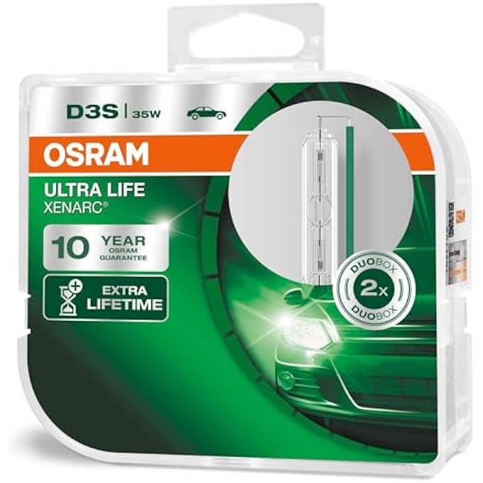 OSRAM Xenarc Ultra Life D3S Xenon Headlight Lamps Hid Xenon Discharge Bulb Discharge Lamp 66340UltHcb Duo Box 2 Lamps - Image 1