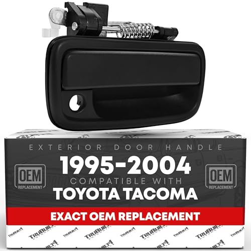 T1A Exterior Front Passenger Door Handle Replacement Compatible with 19952004 Toyota Tacoma Textured Black with Keyhole OEM 6921035020 91318 79345 TO1311117 - Image 1