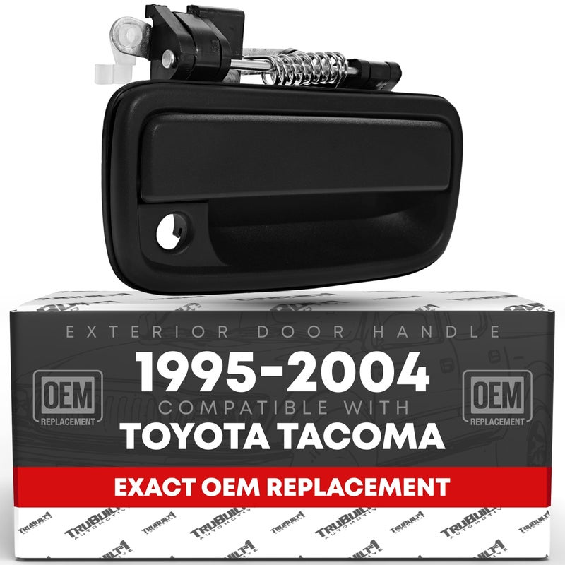 T1A Exterior Front Passenger Door Handle Replacement Compatible with 19952004 Toyota Tacoma Textured Black with Keyhole OEM 6921035020 91318 79345 TO1311117 - Image 2