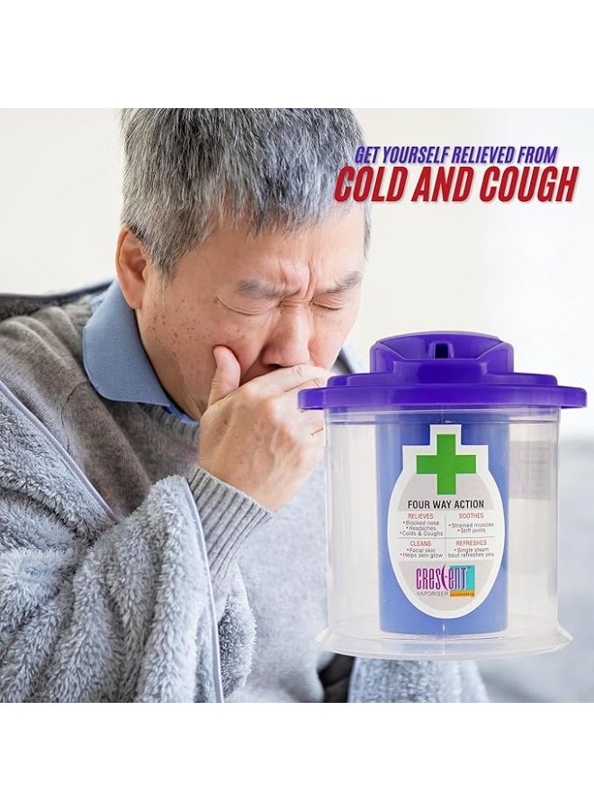 كريسنت جهاز تبخير كريسنت لعلاج البرد والسعال مع مؤشر ضوئي | جهاز تبخير للوجه | جهاز استنشاق بالبخار | أزرق | عبوة من قطعة واحدة - Image 2