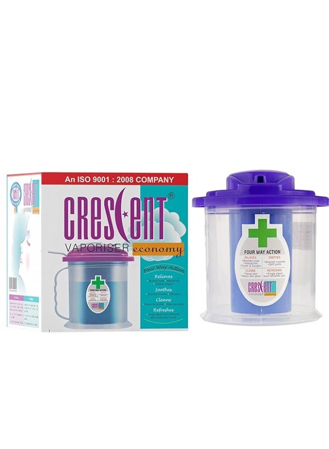 كريسنت جهاز تبخير كريسنت لعلاج البرد والسعال مع مؤشر ضوئي | جهاز تبخير للوجه | جهاز استنشاق بالبخار | أزرق | عبوة من قطعة واحدة - Image 1