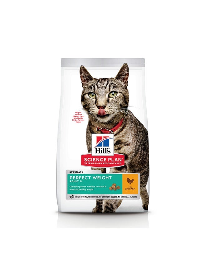 هيلز Hill’s Science Plan Perfect Weight Adult Cat Food With Chicken 2.5KG - Image 1