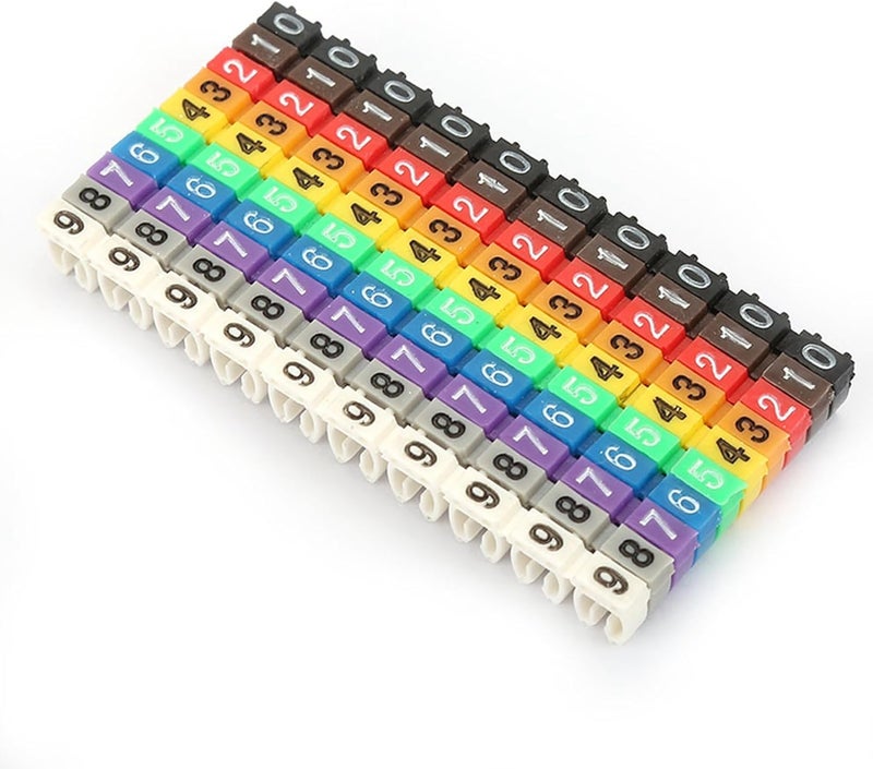 Chazcool Wire Number Labels, Wire Labels Wire Markers, Clip on Wire Markers Cable Markers, Wire Labels Electrical for Marking The Color Coded Cables 100PCS KCM 2.5MM 2.5 (100PCS KCM-2.5MM 2.5 Square) - Image 5