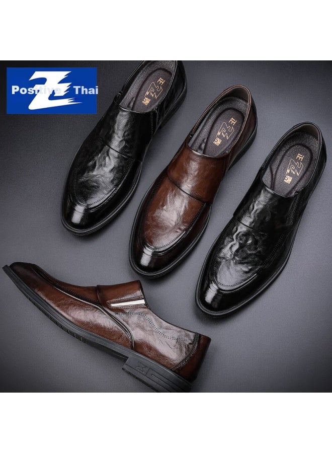 Chint Zhengtai British Business Men's Leather Shoes, Breathable Casual Leather Shoes For Men, Slip-on Loafers, Autumn Jz0168, Black, Size 44 - Image 2
