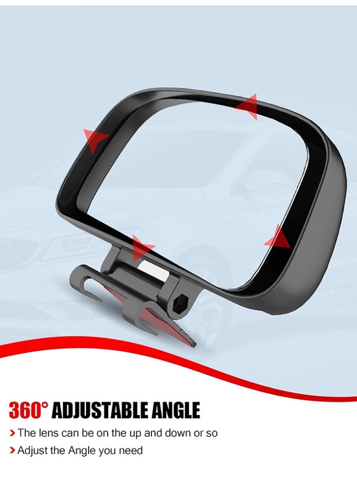 Blind Spot Mirror 360 Degree Rotation HD Glass Wide Angle Convex Side Mirror Adjustable Sticker for Safe Driving - Image 2