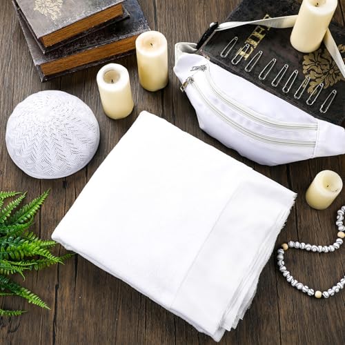 Suhine مجموعة سُحَيْنَ 14 قطعة من الإحرام للرجال لأساسيات الحج والعمرة، عباة إحرام، منشفة عمرة، حزام خصر، قبعة كوفي و10 دبابيس، مقاس مجاني - Image 4