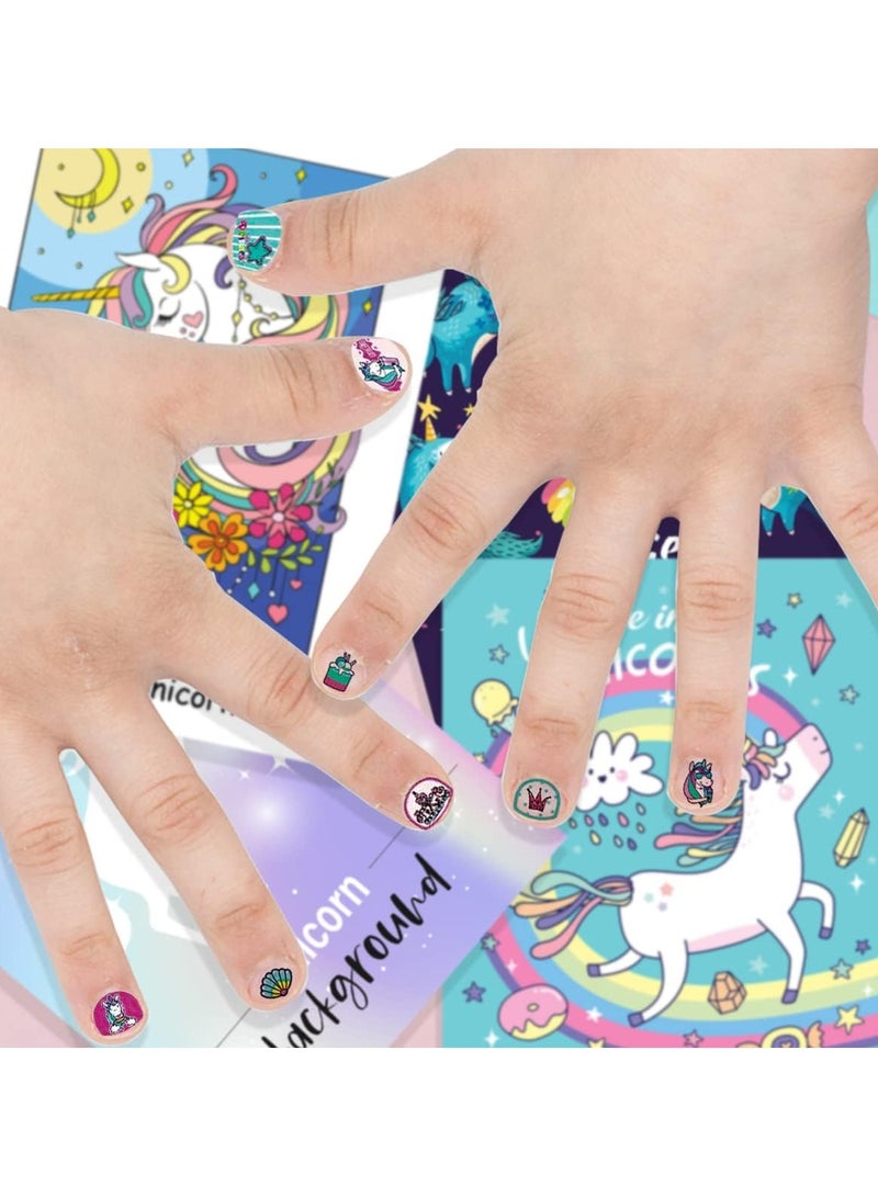 ORAINBOW Small Unicorn Nail Stickers and Decals for Kids Little Girls 12 Sheets Birthday Party Favors 600+ Cute Toddler Tiny Fingernail Wraps Ramadan Holiday Gift - Image 4