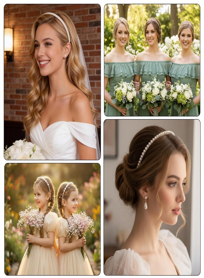 KFHENSOMR 7 Pcs Pearl Headbands for Women White Pearl Headband Non Slip Bridal Headband Elegant Pearls Headpiece Elegant For Women Girls Wedding Party - Image 5