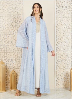 Burnout Texture Open Front Abaya