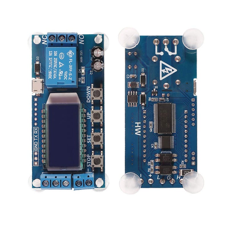 ACEIRMC Time Delay Relay DC 5V 12V 24V Delay Controller Board Delay-off Cycle Timer 0.01s-9999mins Trigger Delay Switching Relay Module with LCD Display Support Micro USB 5V Power Supply (2pcs) - Image 2