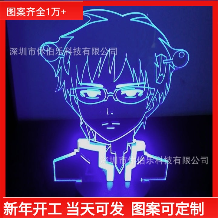 Qi Mu Nan Xiong 3D Nightlight Bedroom Atmosphere Light Colorful Gradient Usb Battery Dual-Purpose Creative Led Table Lamp - Image 2