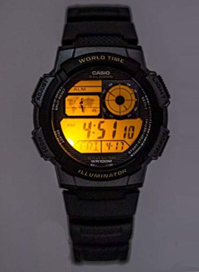 CASIO Men Youth Water Resistant Digital Watch AE-1000W-1AVDF - 45 mm - Black - Image 5