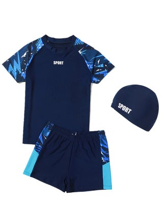 Dark Blue Print (with swim cap)