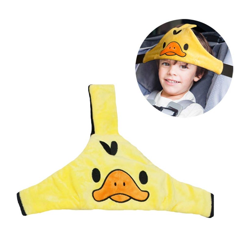 Baby Carseat Head Support Car Seat Head Band Strap Headrest Stroller Car Seat Sleeping Head Support for Toddler Child Children Kids Infant Yellow