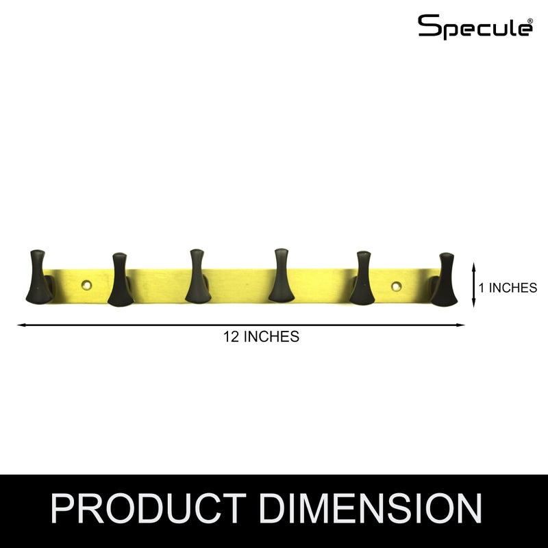 Specule Stylish 6 Pin Metal Key Holder for Wall Decor, Door, Cloth Hook khunti, Bathroom Wall,Hooks Rail for Hanging Clothes, Towel Bathroom Accessories and Office (1) - Image 2