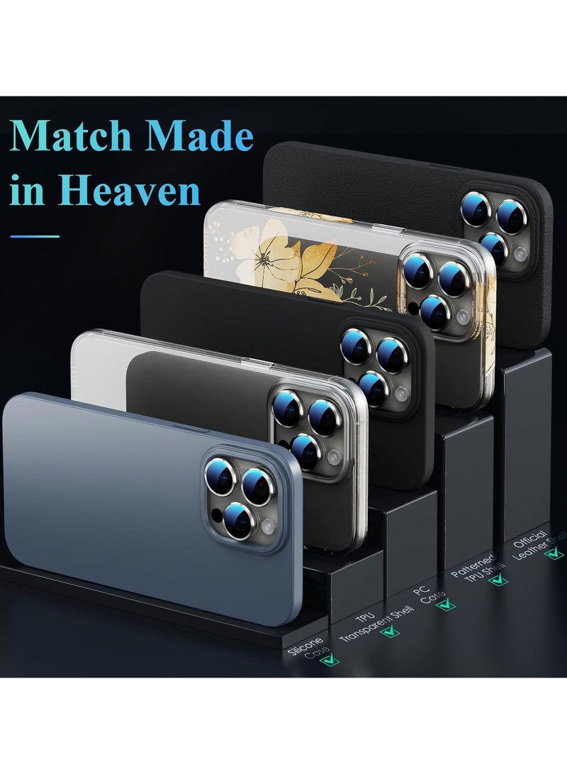 واقي عدسة الكاميرا، لهاتف iPhone 16 Pro/16 Pro Max، واقي عدسة الكاميرا، غطاء فردي معدني مضاد للخدش عالي الدقة، غطاء كاميرا من الزجاج المقوى الصديق للبيئة، مجموعة واحدة (تيتانيوم طبيعي) - Image 3