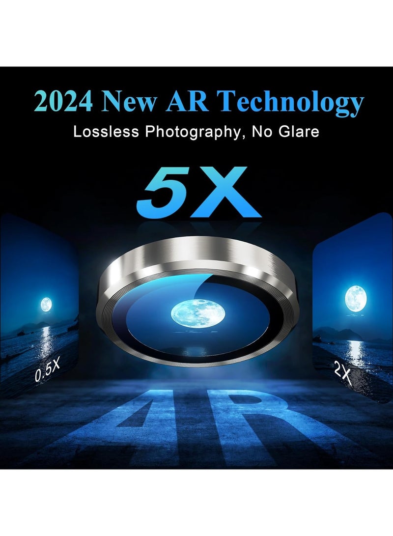 واقي عدسة الكاميرا، لهاتف iPhone 16 Pro/16 Pro Max، واقي عدسة الكاميرا، غطاء فردي معدني مضاد للخدش عالي الدقة، غطاء كاميرا من الزجاج المقوى الصديق للبيئة، مجموعة واحدة (تيتانيوم طبيعي) - Image 4