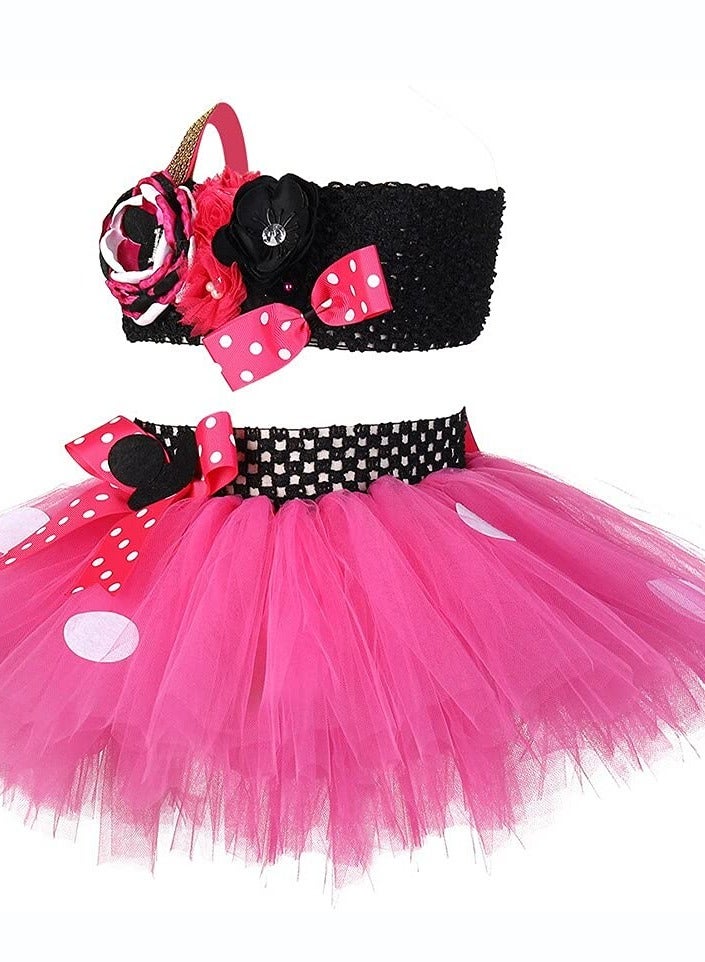 Daddy's Angel Minnie Mouse Dress Birthday Costume For Girls Tutu Skirt Top Halloween Cosplay - Image 1