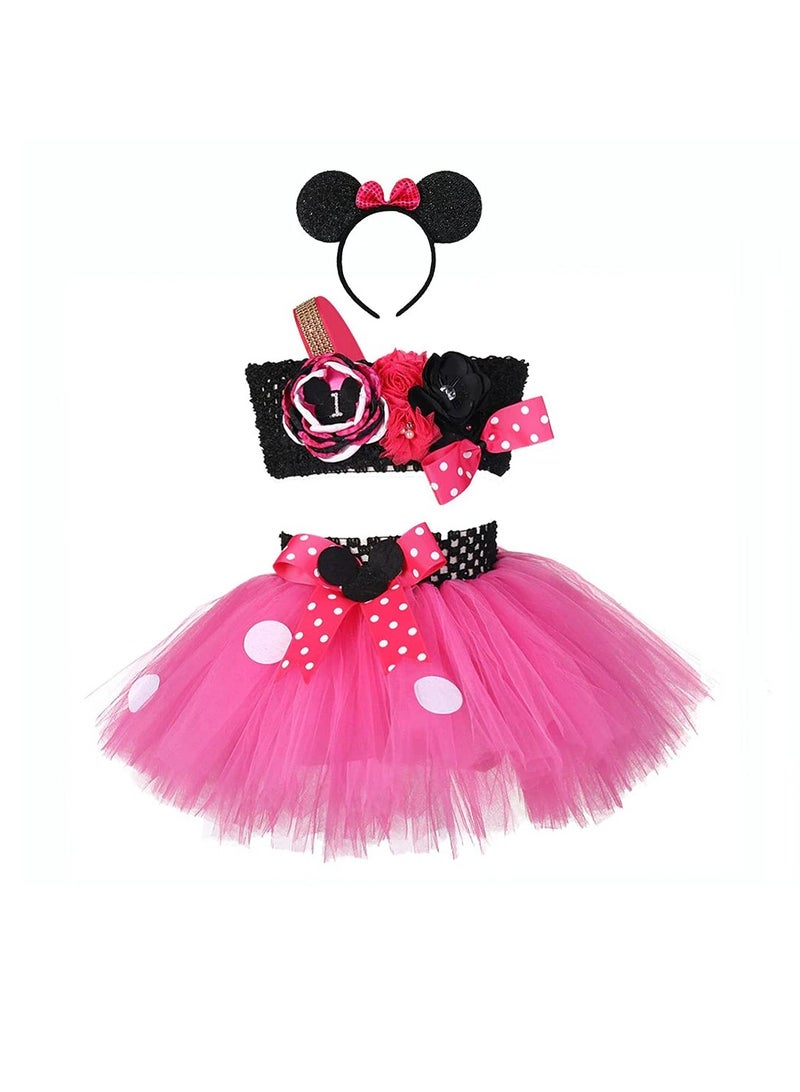 Daddy's Angel Minnie Mouse Dress Birthday Costume For Girls Tutu Skirt Top Halloween Cosplay - Image 3
