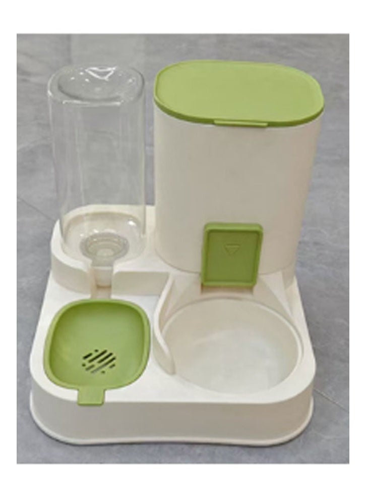 ZCM-HAPPY Automatic Pet Food and Water Feeder Gravity Dispenser Green Set for Cats & Dogs  27X25X27 CM - Image 2