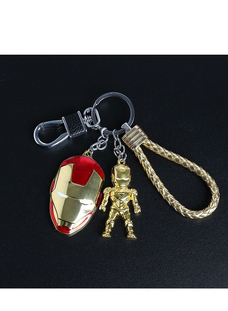 MARVEL Avengers Iron Man Tony Stark Keychain Gold Set