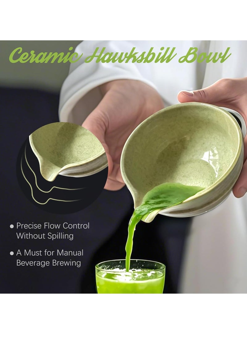 كيبول مجموعة خفاقة الماتشا 5 طقم شاي الماتشا حامل خفاقة الماتشا وعاء سيراميك حامل شاي الماتشا الطبيعي ملحقات الماتشا لتحضير الماتشا - Image 3