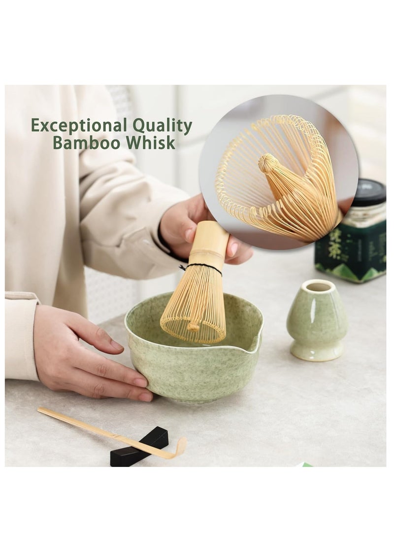 كيبول مجموعة خفاقة الماتشا 5 طقم شاي الماتشا حامل خفاقة الماتشا وعاء سيراميك حامل شاي الماتشا الطبيعي ملحقات الماتشا لتحضير الماتشا - Image 2