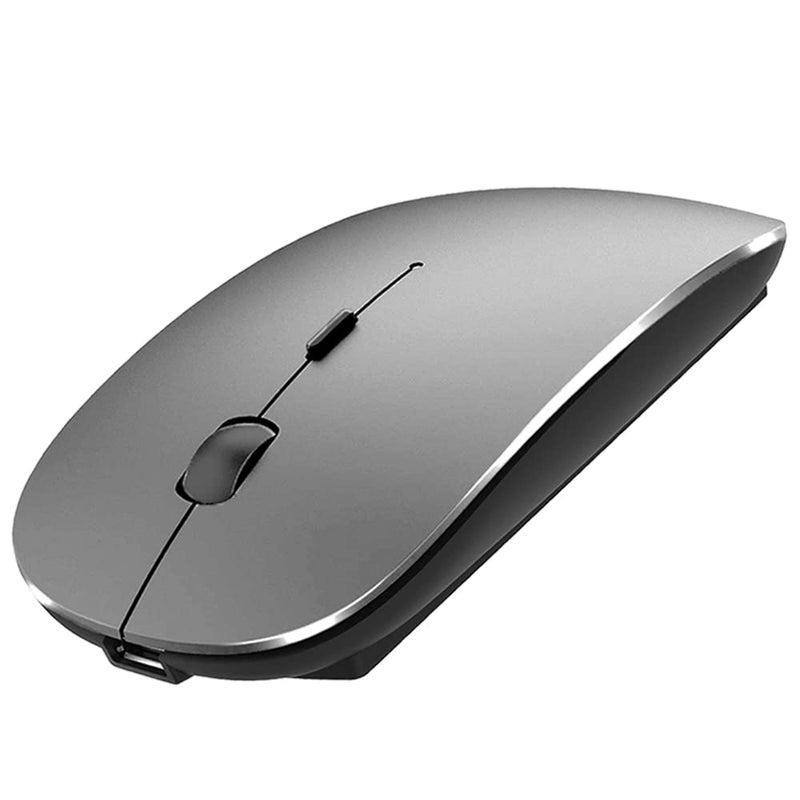 KLO Rechargeable Bluetooth Mouse for MacBook/MacBook air/Pro/iPad, Wireless Mouse for Laptop/Notebook/pc/iPad/Chromebook (Grey) - Image 1