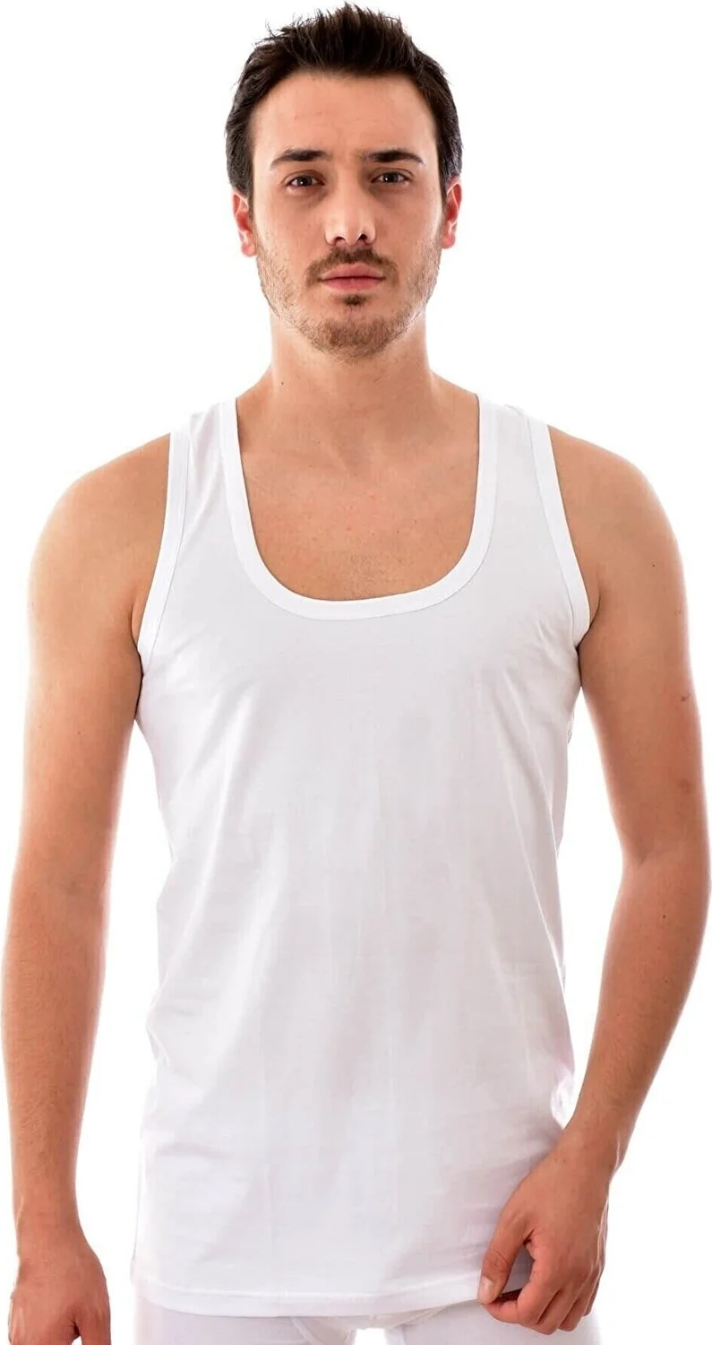 توتكو Passion Men's 6-Piece Combed Cotton Undershirt White 0101-