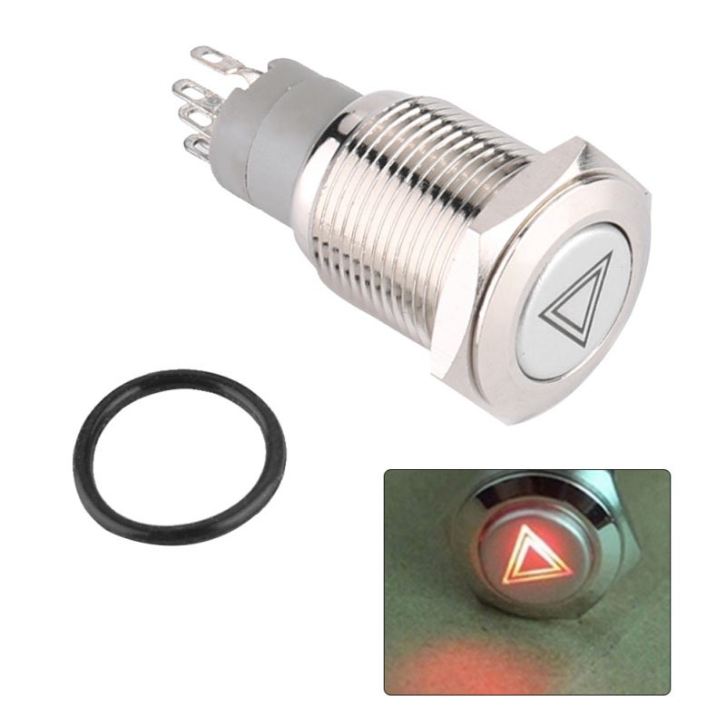 Red LED Push Switch 12V Car Warning Light - Stable Performance Emergency Push Switch With Long Life Service for Vehicles - Image 5
