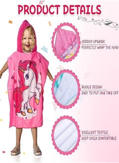 Smart Kids Bath Towel for 1-6 Years Toddler, 1Pcs Kids Hooded Towel, Microfiber Bath Towel Super Soft Robe Poncho Bathrobe, Boys Girls Swimming Beach Holiday Water Playing Pool Bath Coverups  - Image 1