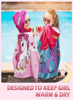 Smart Kids Bath Towel for 1-6 Years Toddler, 1Pcs Kids Hooded Towel, Microfiber Bath Towel Super Soft Robe Poncho Bathrobe, Boys Girls Swimming Beach Holiday Water Playing Pool Bath Coverups  - Image 4