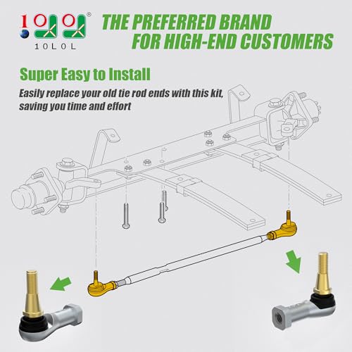 10L0L Golf Cart Tie Rod Ends Ball Joint Kit for EZGO TXT 2001Up Electric Gas ModelsDriver Passenger Side Replacement Parts Fits OEM 70902G01 70902G02 2Piece Set - Image 3